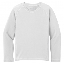 Sport-Tek YST470LS Youth Long Sleeve Rashguard Tee - White