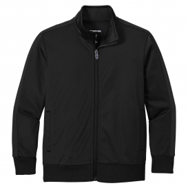 Sport-Tek YST94 Youth Full-Zip Tricot Track Jacket - Black/Black