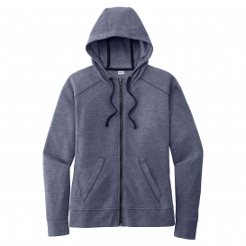 Sport-Tek LST293 Ladies PosiCharge Tri-Blend Wicking Fleece Full-Zip Hooded Jacket - True Navy Heather