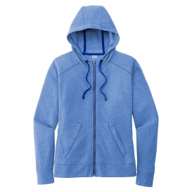 Sport-Tek LST293 Ladies PosiCharge Tri-Blend Wicking Fleece Full-Zip Hooded Jacket - True Royal Heather
