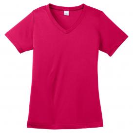 Sport-Tek LST353 Ladies V-Neck PosiCharge Competitor Tee - Pink Raspberry