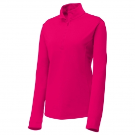 Sport-Tek LST357 Ladies PosiCharge Competitor 1/4-Zip Pullover- Pink Raspberry
