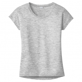 Sport-Tek LST390 Ladies PosiCharge Electric Heather Sporty Tee - Silver Electric