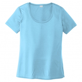 Sport-Tek LST420 Ladies Posi-UV Pro Scoop Neck Tee - Light Blue