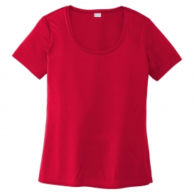 Sport-Tek LST420 Ladies Posi-UV Pro Scoop Neck Tee - True Red