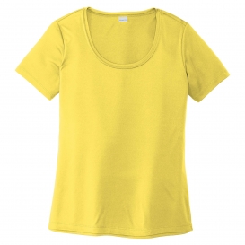 Sport-Tek LST420 Ladies Posi-UV Pro Scoop Neck Tee - Yellow