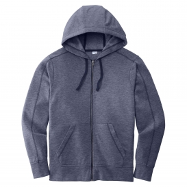 Sport-Tek ST293 PosiCharge Tri-Blend Wicking Fleece Full-Zip Hooded Jacket - True Navy Heather