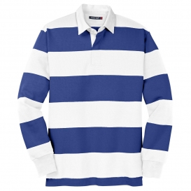 Sport-Tek ST301 Classic Long Sleeve Rugby Polo - True Royal/White