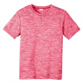 Sport-Tek YST390 Youth PosiCharge Electric Heather Tee - Power Pink Electric