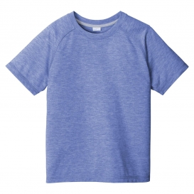 Sport-Tek YST400 Youth PosiCharge Tri-Blend Wicking Raglan Tee - True Royal Heather