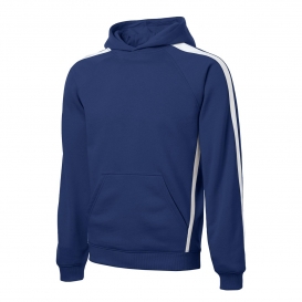 Sport-Tek ST265 Sleeve Stripe Pullover Hooded Sweatshirt - True Royal/White