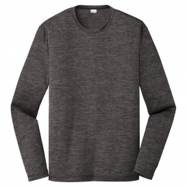 Sport-Tek ST390LS PosiCharge Long Sleeve Electric Heather Tee - Grey/Black Electric
