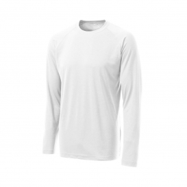 Sport-Tek ST700LS Long Sleeve Ultimate Performance Crew - White | Full ...