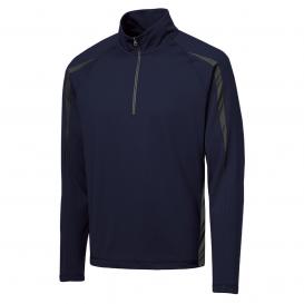 Sport-Tek ST851 Sport-Wick Stretch 1/2-Zip Colorblock Pullover - True Navy/Charcoal Grey
