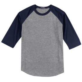 Sport-Tek T200 Colorblock Raglan Jersey - Heather Grey/Navy | Full Source