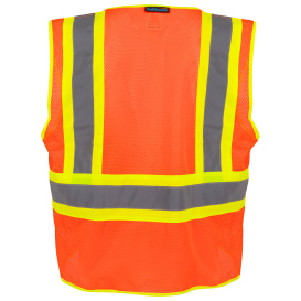 Full Source US2OM17 Type R Class 2 Mesh Two Tone Safety Vest - Orange