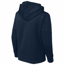 Sport-Tek YST255 Youth Sport-Wick Fleece United Pullover Hoodie - Navy/White