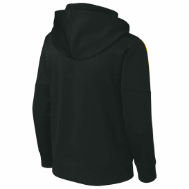 Sport-Tek YST255 Youth Sport-Wick Fleece United Pullover Hoodie - Black/Gold