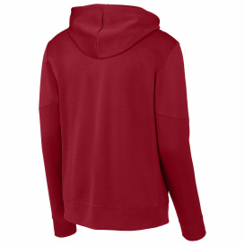 Sport-Tek ST255 Sport-Wick Fleece United Pullover Hoodie - Deep Red/White