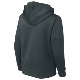 Sport-Tek YST255 Youth Sport-Wick Fleece United Pullover Hoodie - Iron Grey/White