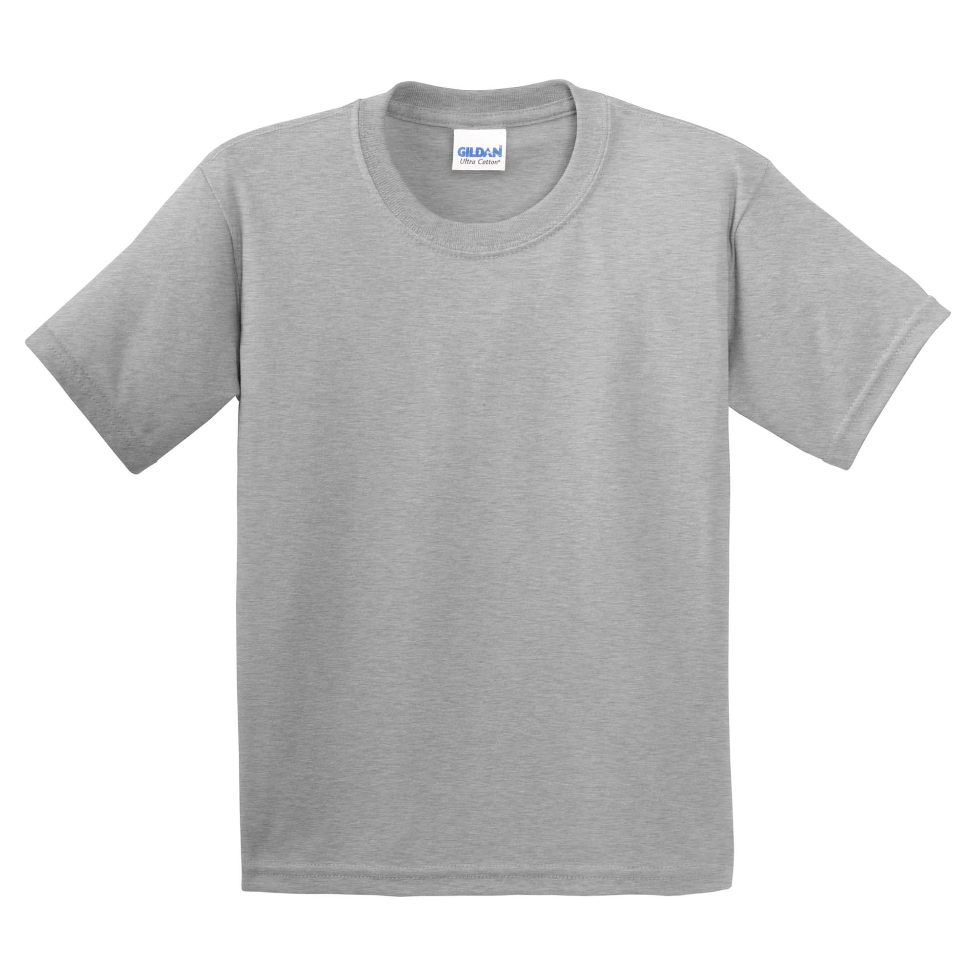 Gildan 2000B Youth Ultra Cotton 100% US Cotton T-Shirt - Sport Grey ...