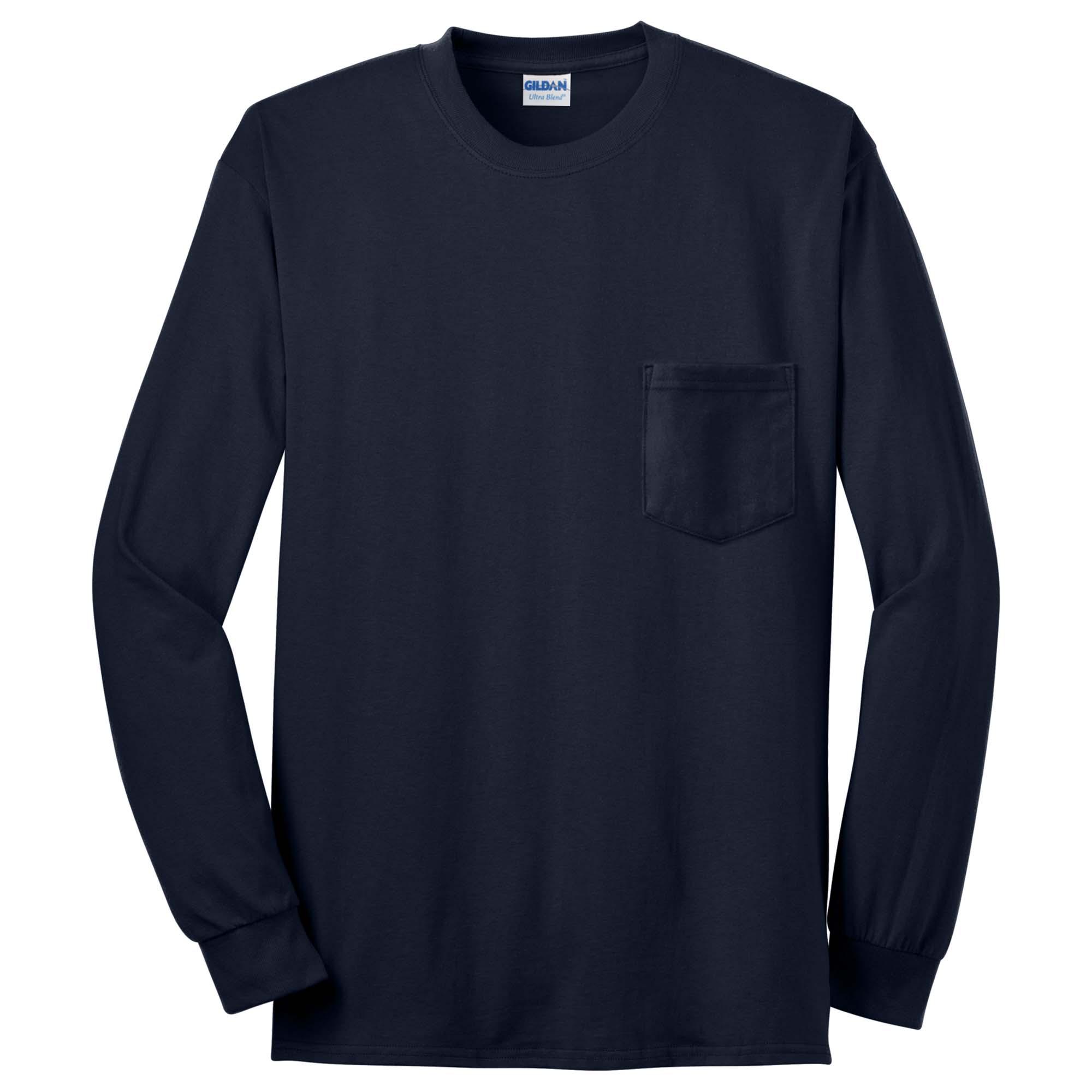 最新人気 Ultra 2410 Gildan Cotton Pocket with T-Shirt Sleeve Long トップス