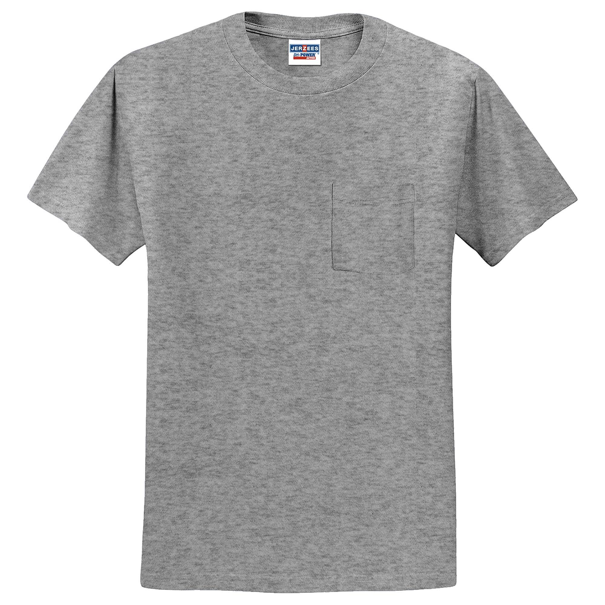 JERZEES T-Shirt Oxford Con Tasca - 50/50 Cotone/Polyestere, Taglia 29MP
