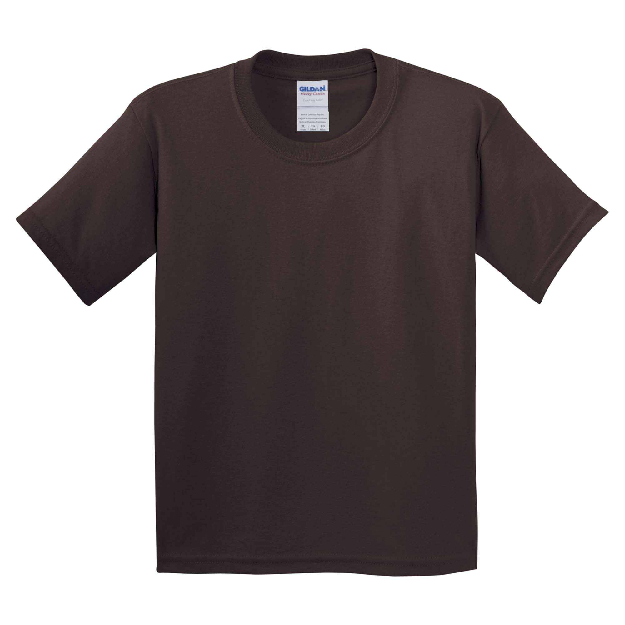 Gildan 5000B Youth Heavy 100% Cotton T-Shirt - Dark Chocolate | Full Source
