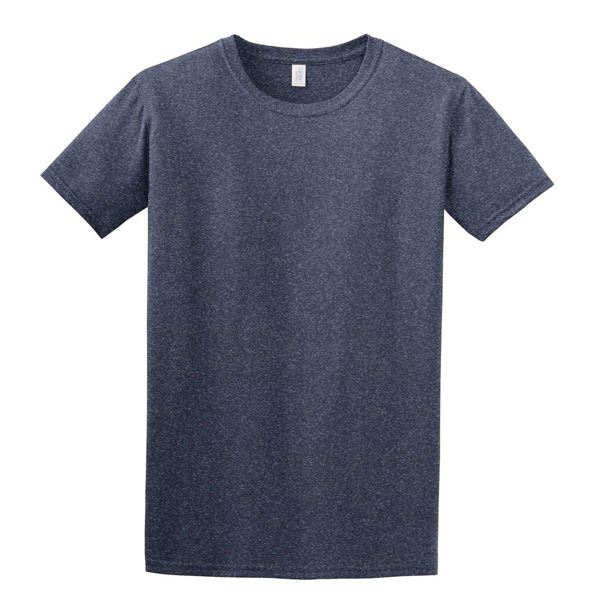 Gildan 64000 Bleached Heather Navy T Shirt Mockup