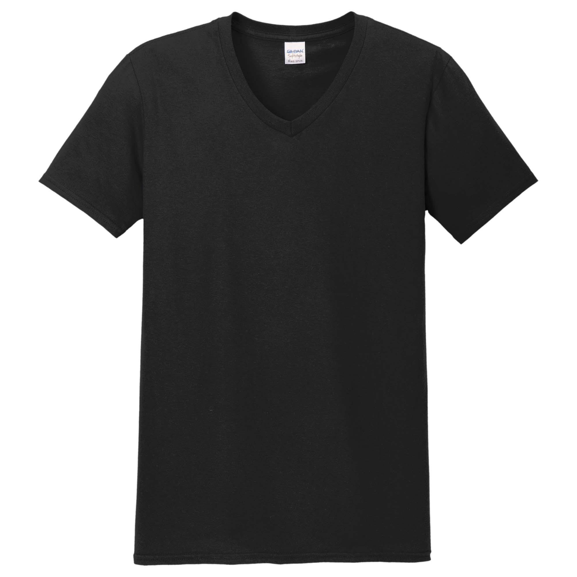 Gildan 64V00 Softstyle V-Neck T-Shirt - Black | Full Source