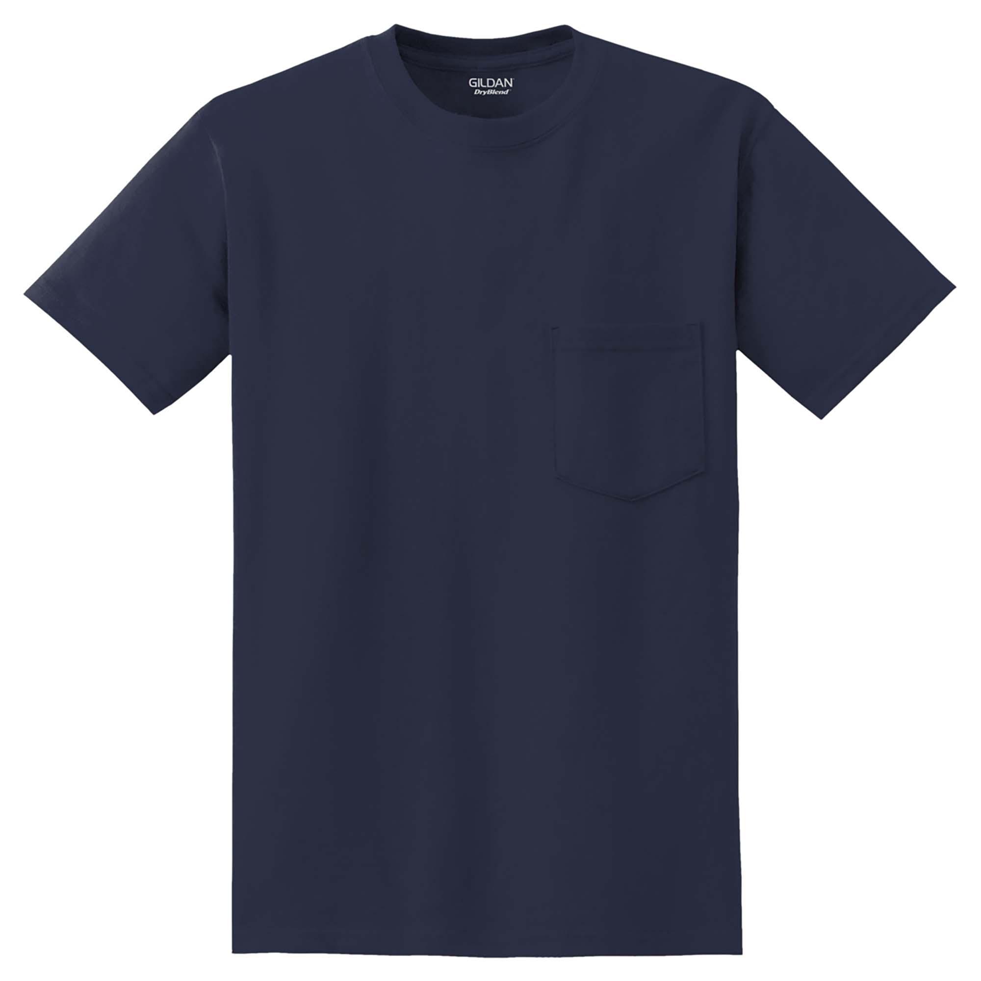 Gildan 8300 DryBlend Cotton/Poly Pocket T-Shirt - Navy | Full Source