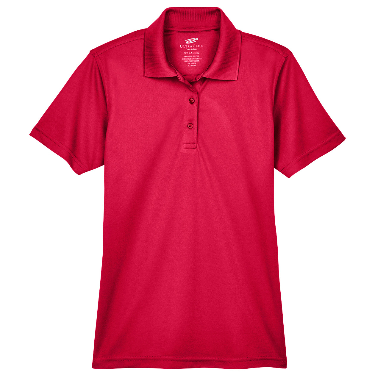 Polyester Polo Womens Red Polo Shirt Walmart UltraClub 8210L