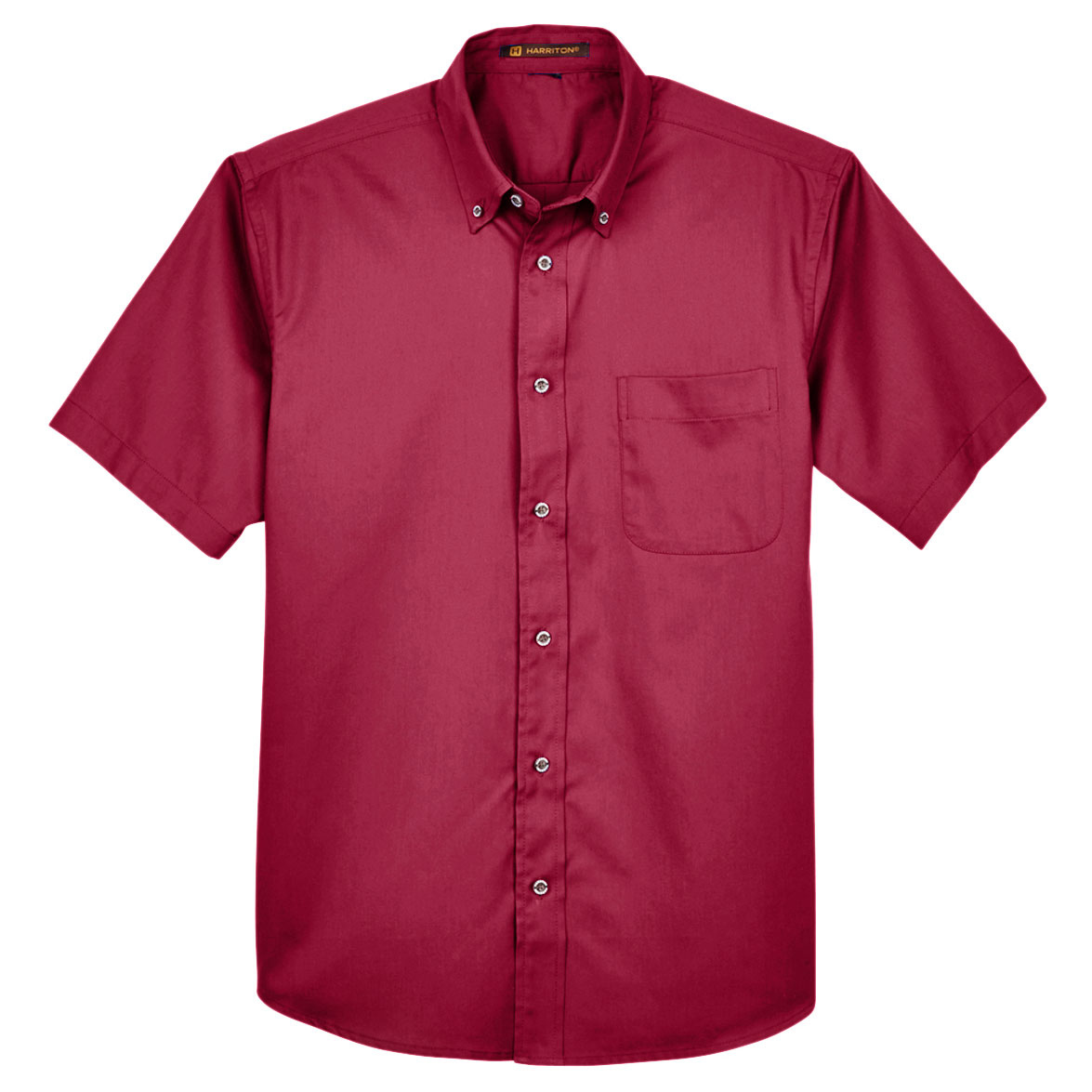 Harriton M500S Men's Easy Blend Short-Sleeve Twill Shirt with Stain ...