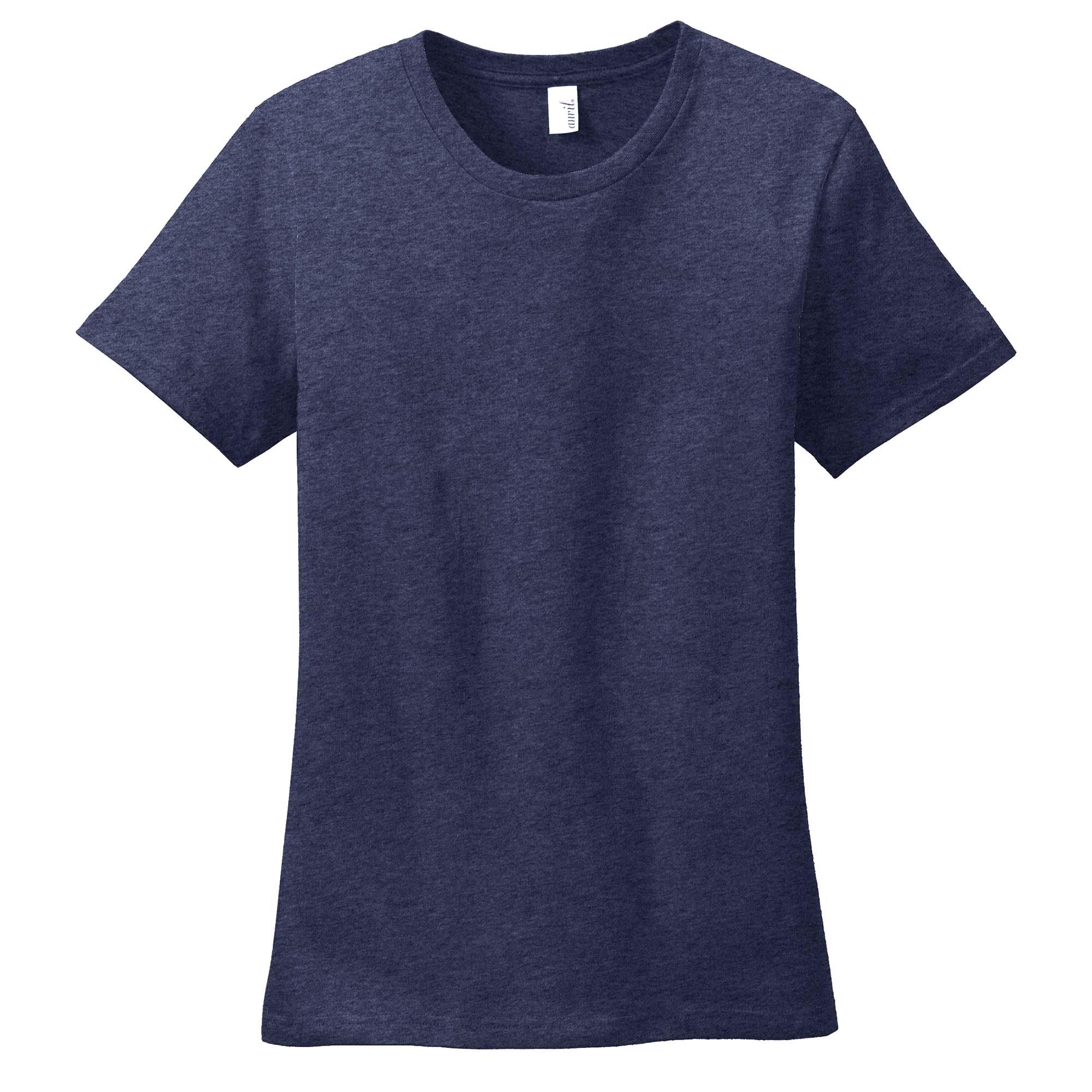 Anvil 880 Ladies Ring Spun Cotton TShirt Heather Blue