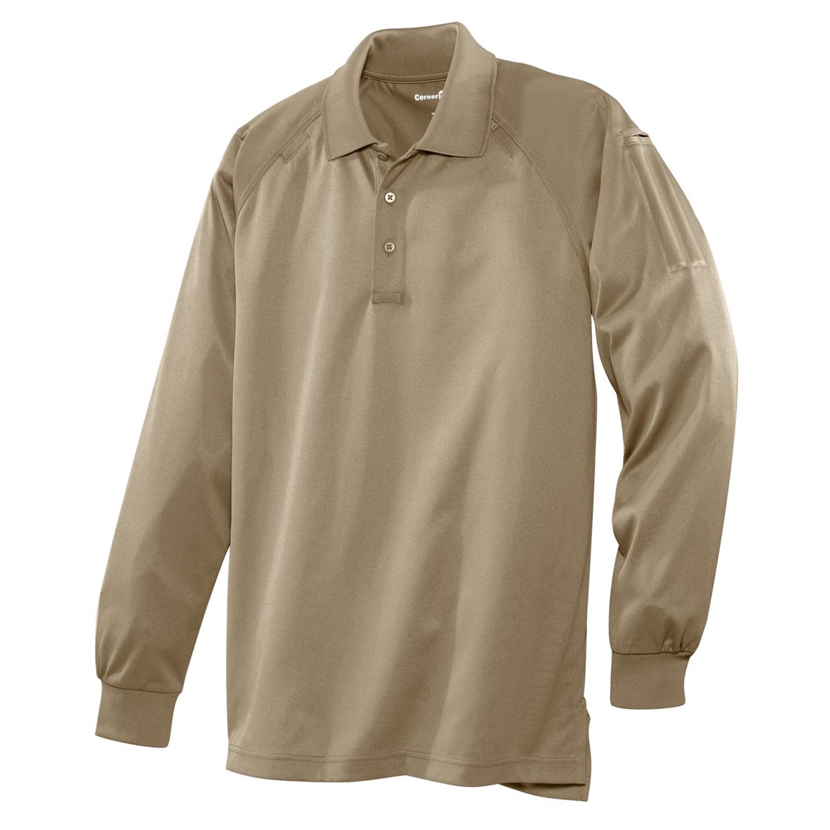 CornerStone CS410LS Select Long Sleeve Snag-Proof Tactical Polo - Tan | FullSource.com