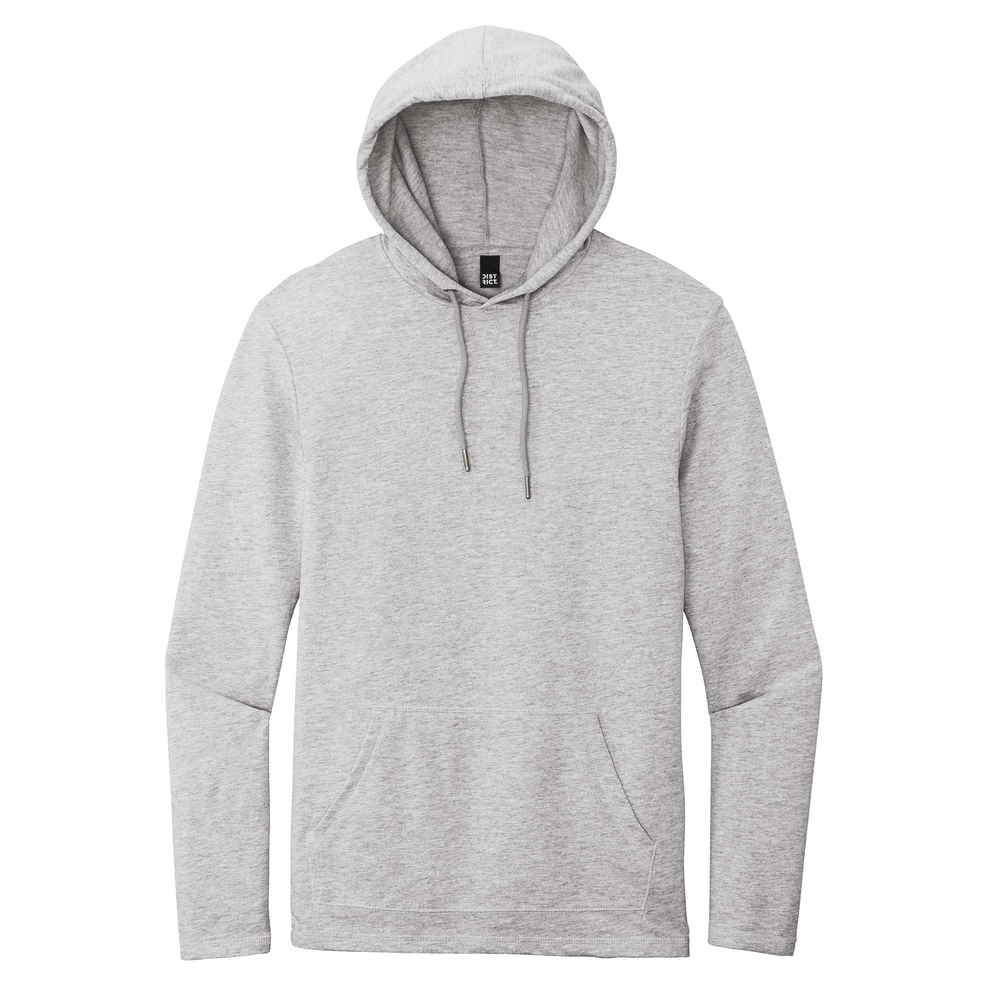 District DT571 Featherweight French Terry Hoodie - Light Heather Grey ...
