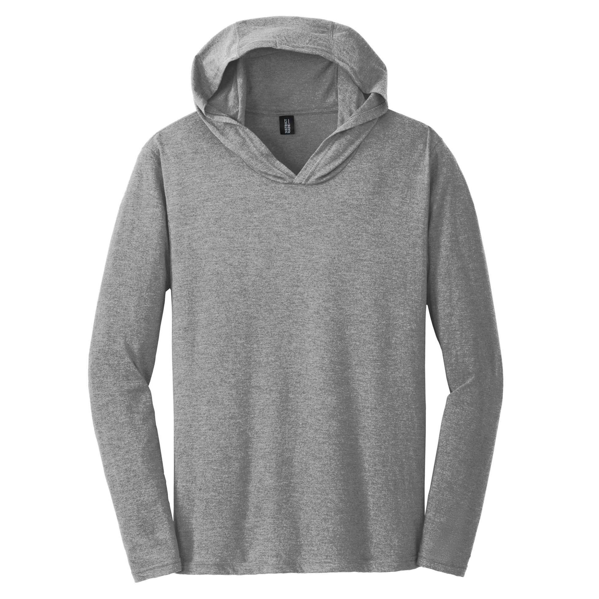 District DM139 Perfect Tri Long Sleeve Hoodie - Grey Frost | Full Source