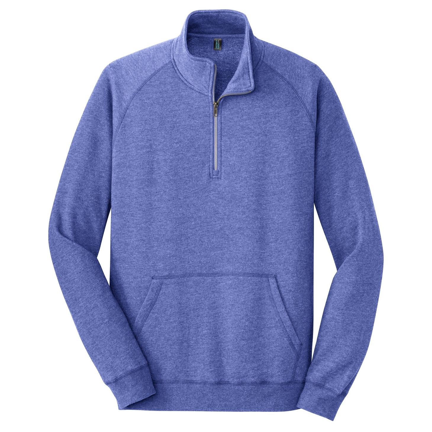 District DM392 Lightweight Fleece 1 4 Zip Heathered Deep Royal Full Source