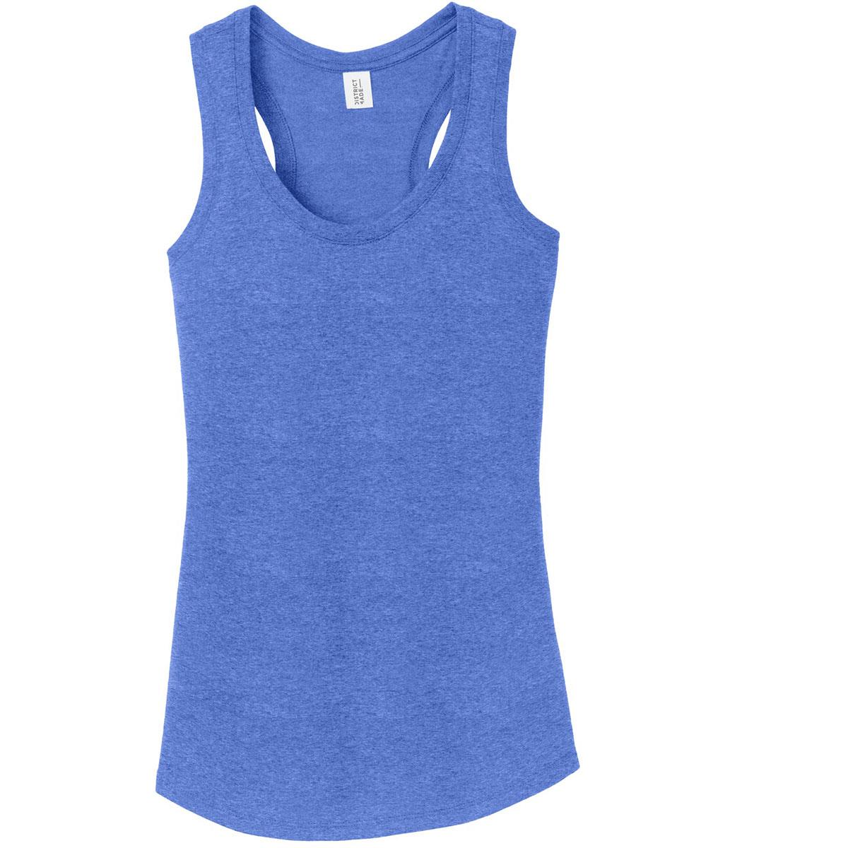 District Made DM138L Ladies Perfect Tri Racerback Tank - Royal Frost ...