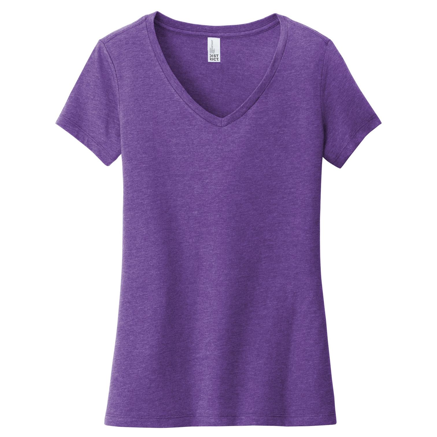 District DT6503 Women's Very Important Tee V-Neck - Heathered Purple ...