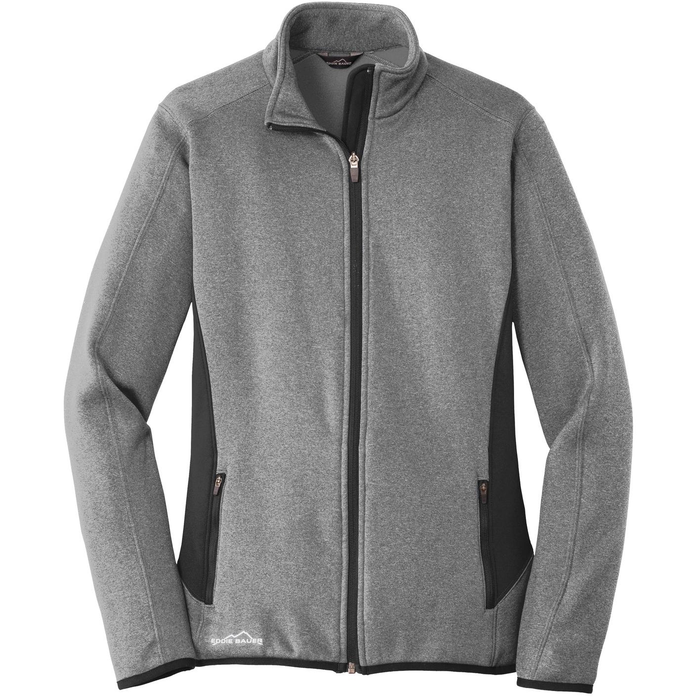 Eddie Bauer EB239 Ladies Full-Zip Heather Stretch Fleece Jacket - Grey ...