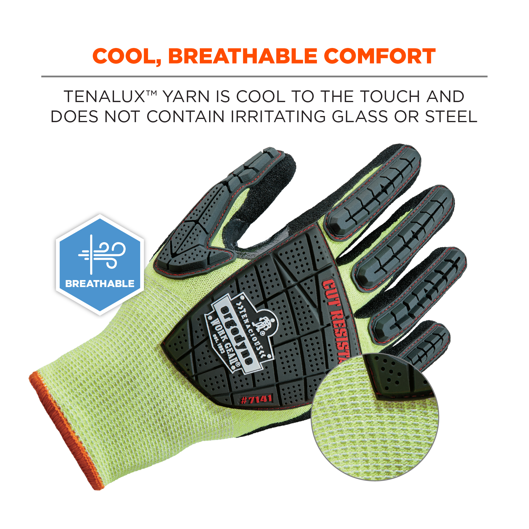 Ergodyne ProFlex 7141 Hi-Vis Nitrile-Coated DIR Level Cut-Resistant  Gloves Full Source