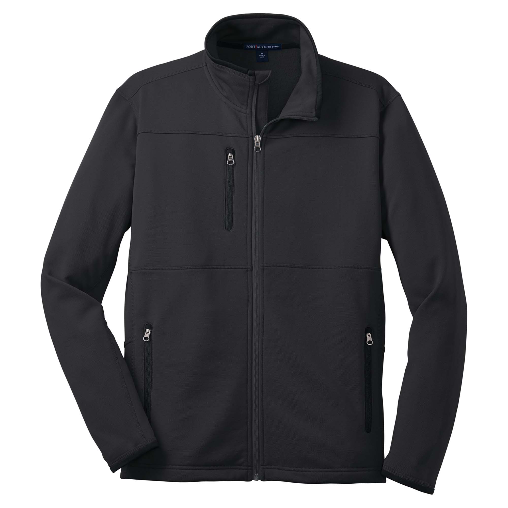 Port Authority F222 Pique Fleece Jacket - Black | Full Source