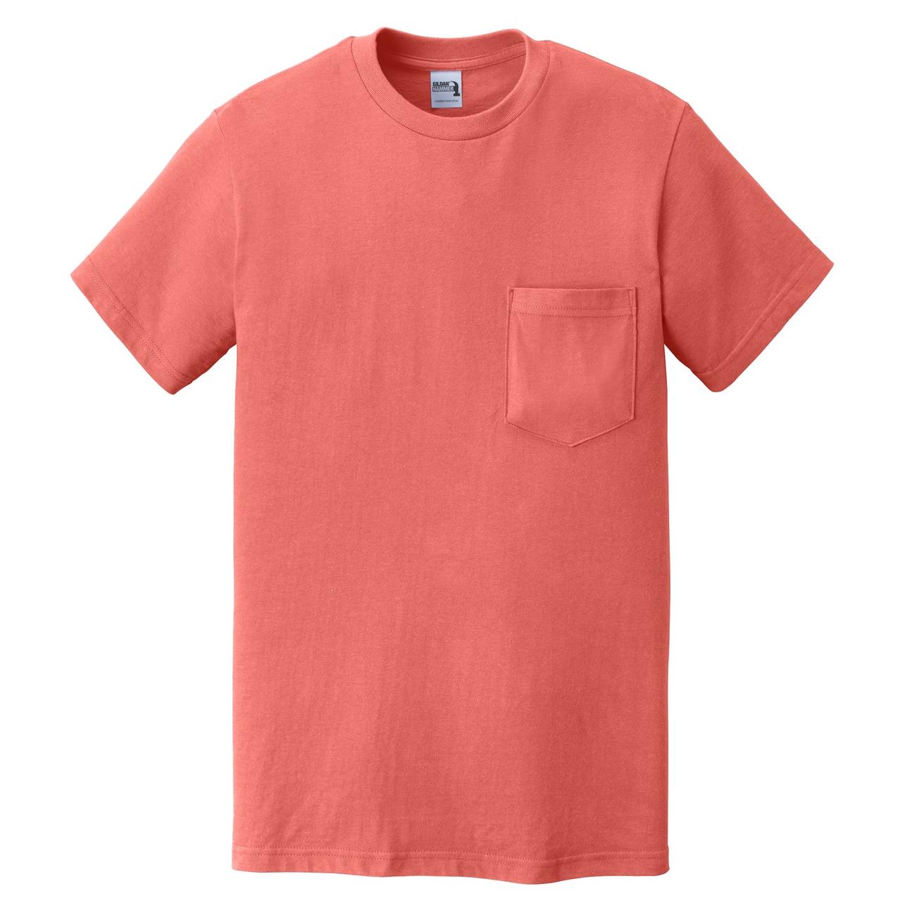 coral orange shirt