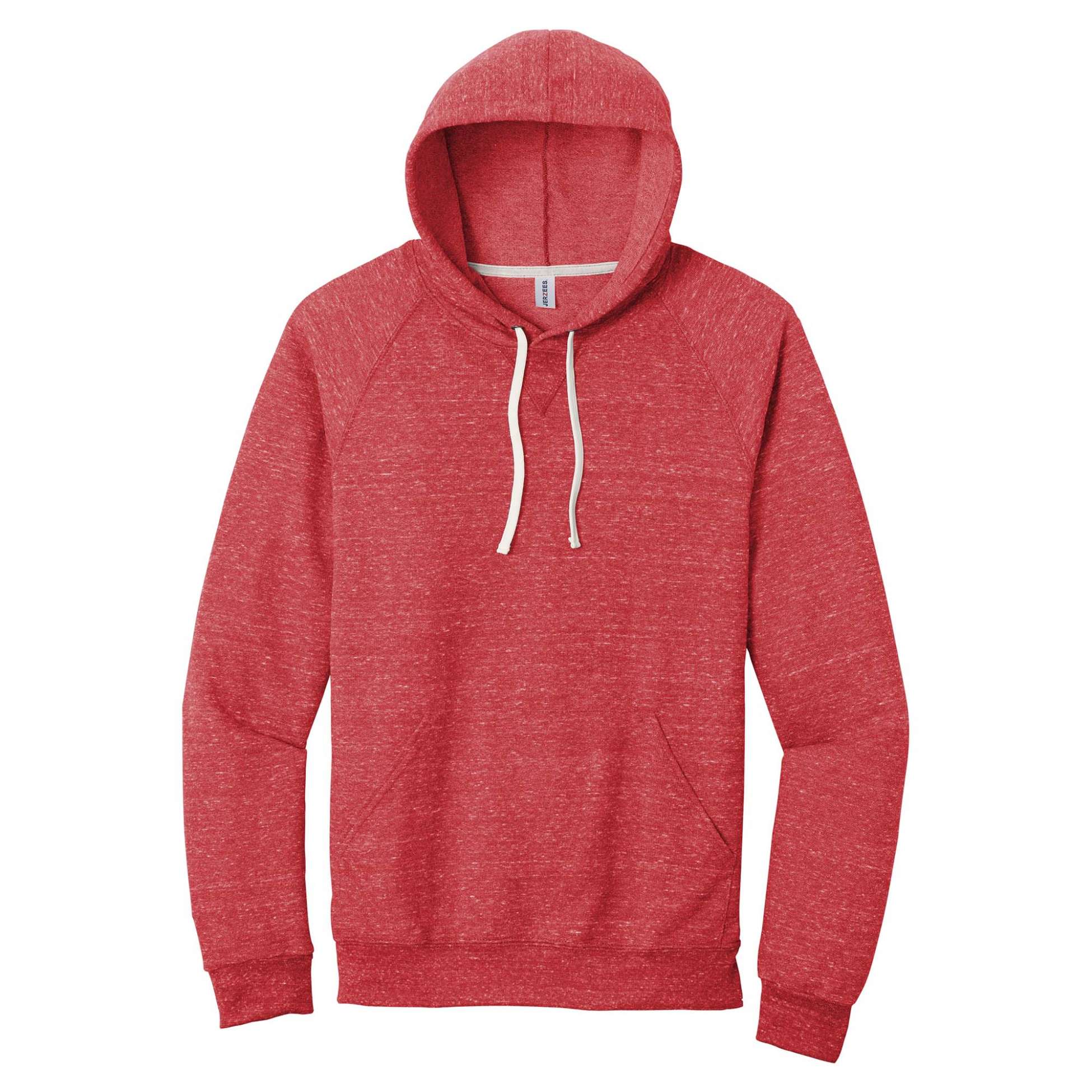 Jerzees 90M Snow Heather French Terry Raglan Hoodie - Red | Full Source