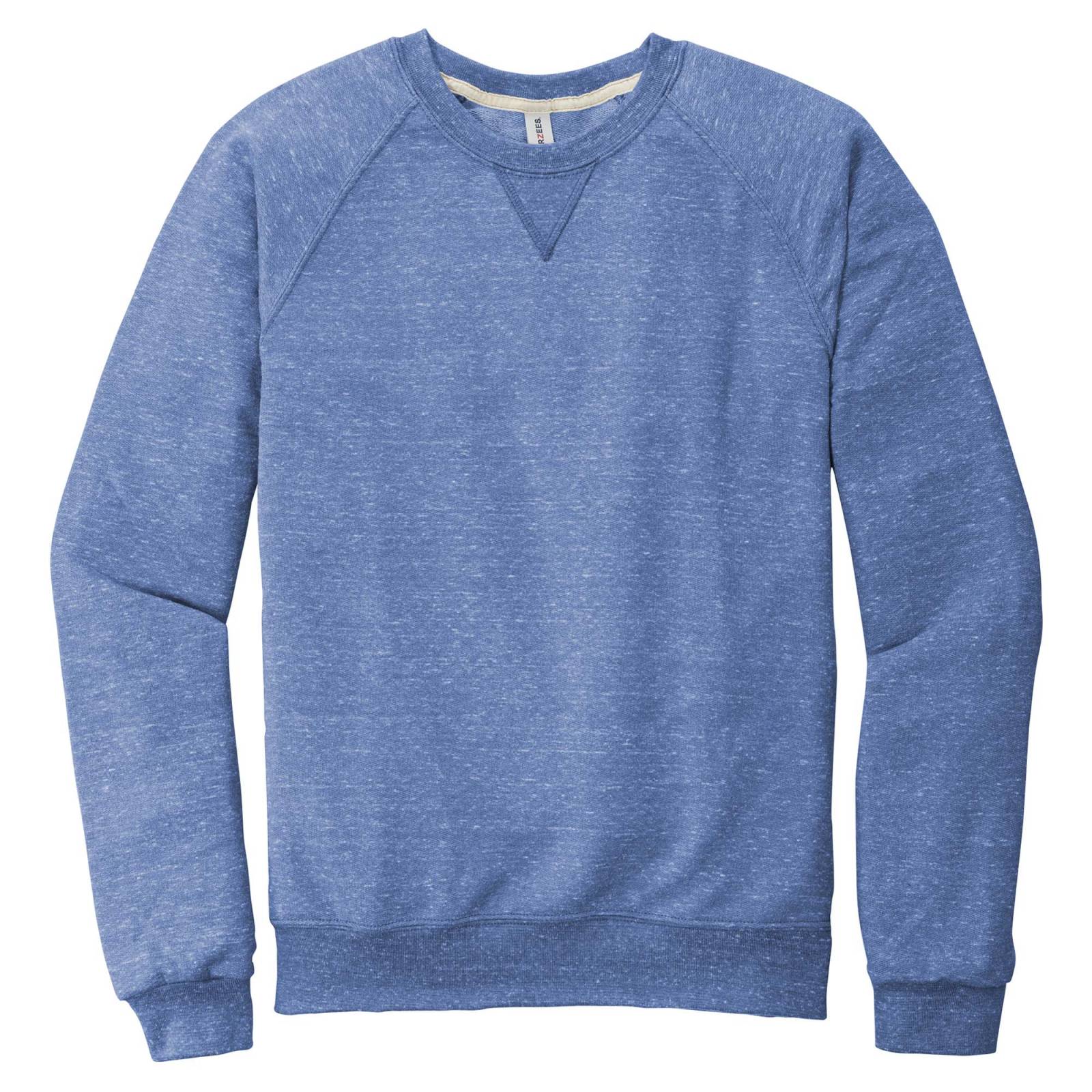 Jerzees 91M Snow Heather French Terry Raglan Crew - Royal