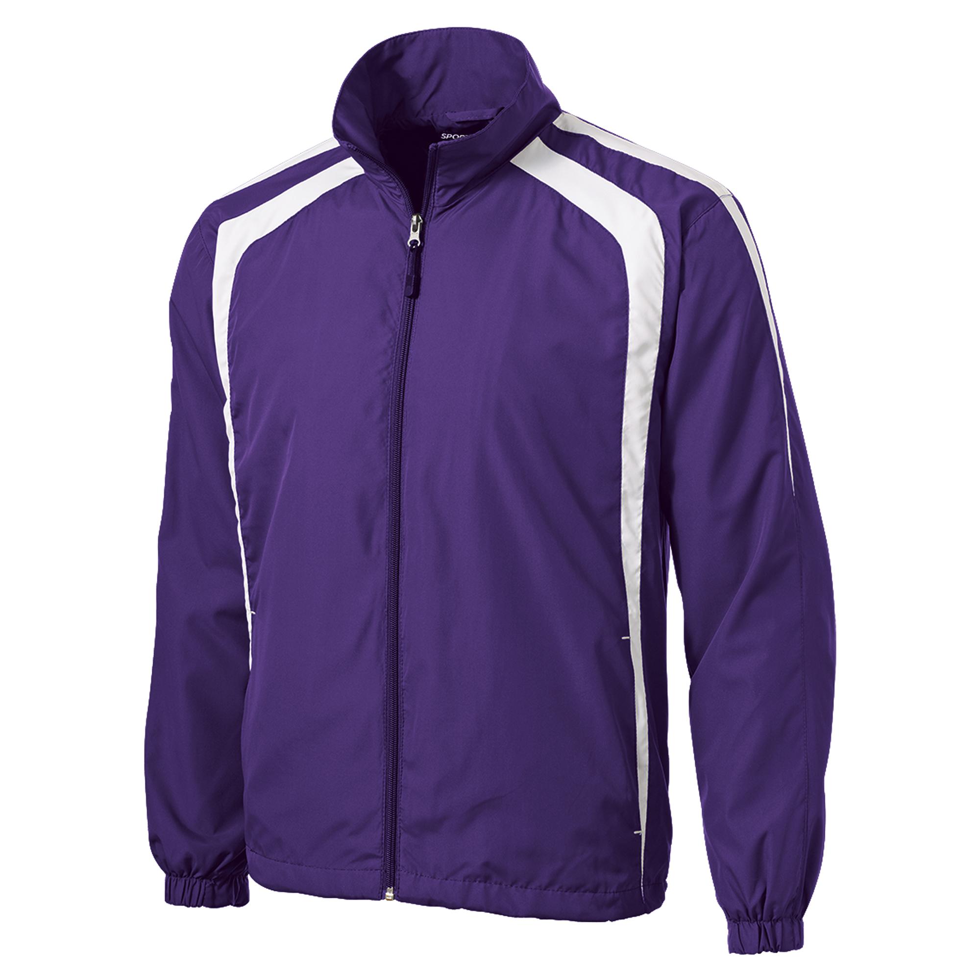 Sport-Tek JST60 Colorblock Raglan Jacket - Purple/White | Full Source
