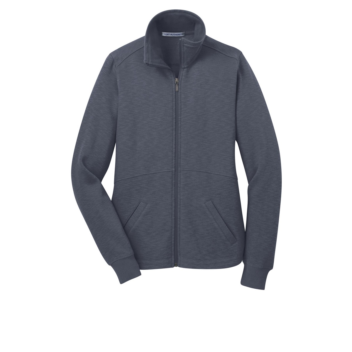 Port Authority L293 Ladies Slub | Full-Zip Slate Grey Full Fleece Jacket Source 