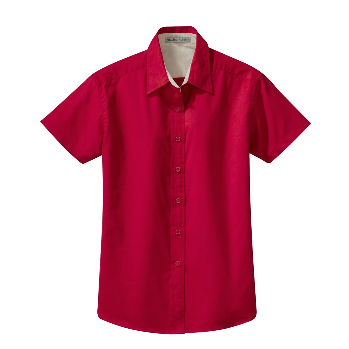 Port Authority L508 Ladies Short Sleeve Easy Care Shirt - Red/Light ...