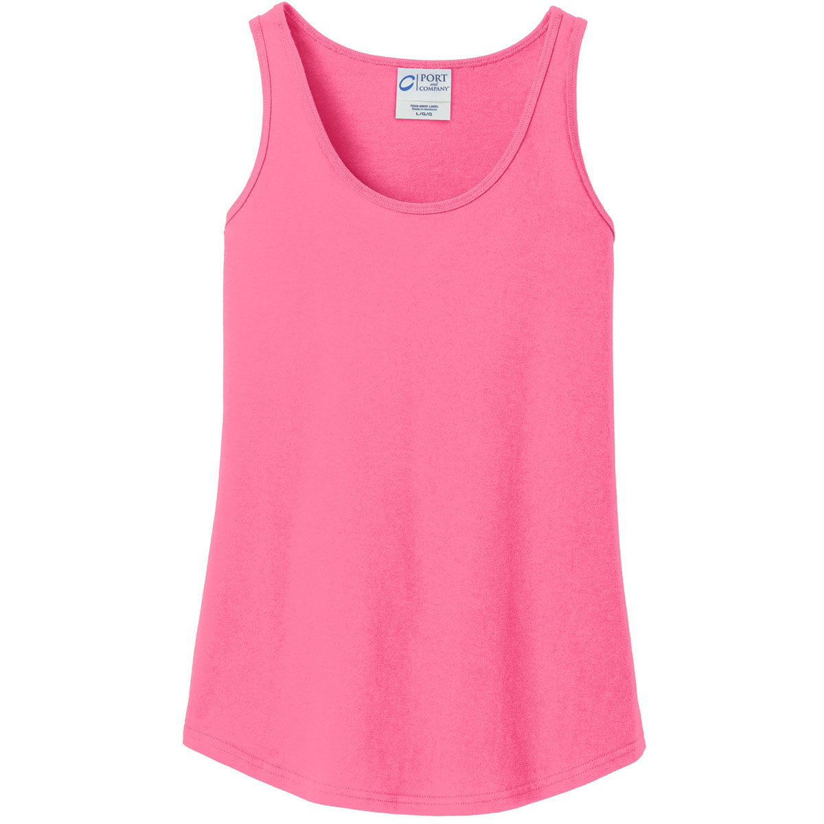 Port & Company LPC54TT Ladies Core Cotton Tank Top - Neon Pink | Full ...
